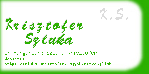 krisztofer szluka business card